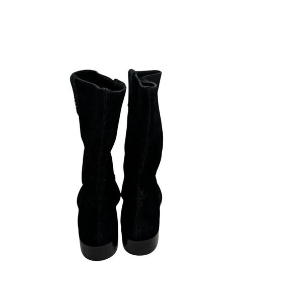 LARROUDE Barb Mid Calf Boots Size 9.5 -10 Black Suede NEW $430 Anthropologie - Picture 6 of 7